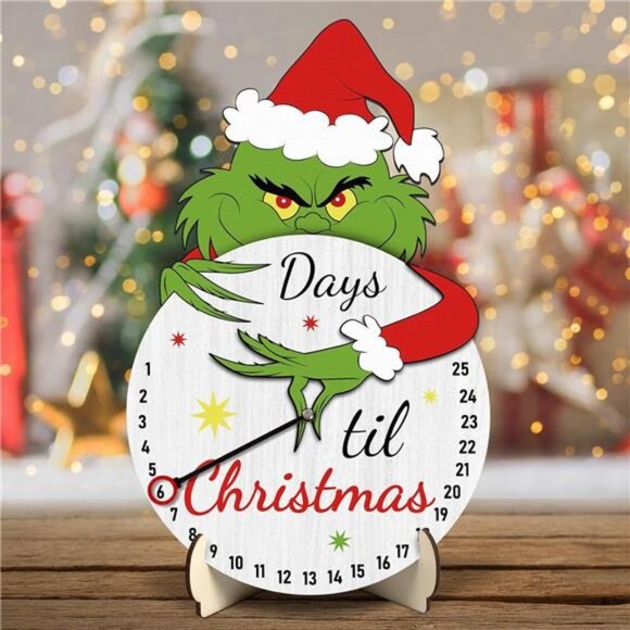 Wooden Christmas Countdown Calendar Sign, Advent‎ Table Decor for Holiday Home - Picture 1 of 8